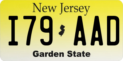 NJ license plate I79AAD