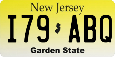 NJ license plate I79ABQ