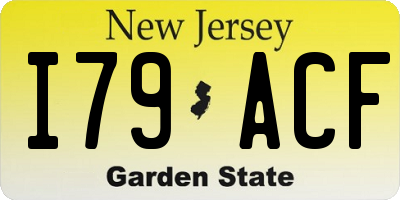 NJ license plate I79ACF