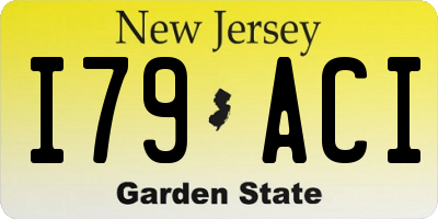 NJ license plate I79ACI