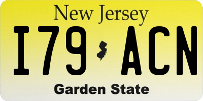 NJ license plate I79ACN