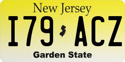 NJ license plate I79ACZ