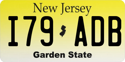 NJ license plate I79ADB