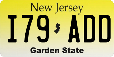 NJ license plate I79ADD