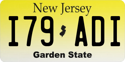 NJ license plate I79ADI