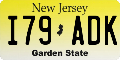 NJ license plate I79ADK