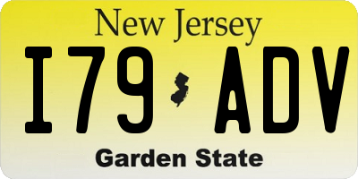 NJ license plate I79ADV