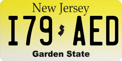 NJ license plate I79AED