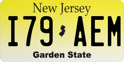 NJ license plate I79AEM