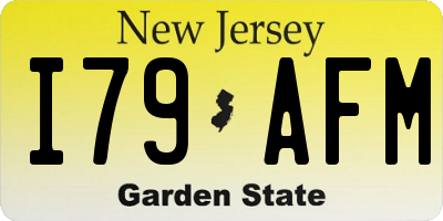 NJ license plate I79AFM