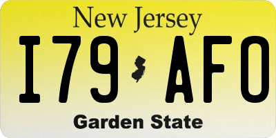 NJ license plate I79AFO