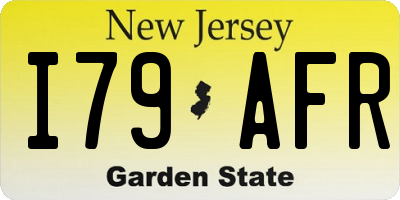 NJ license plate I79AFR