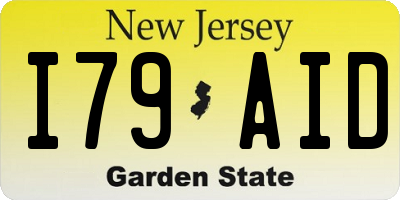 NJ license plate I79AID