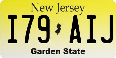 NJ license plate I79AIJ
