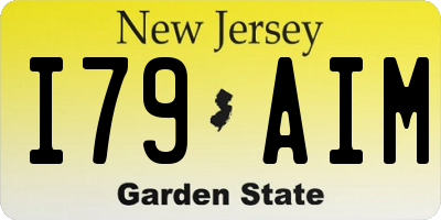 NJ license plate I79AIM