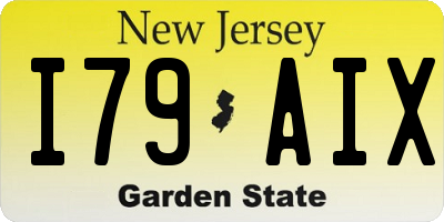 NJ license plate I79AIX