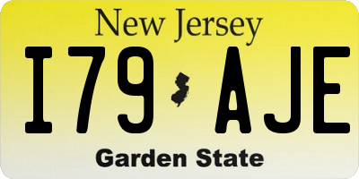 NJ license plate I79AJE