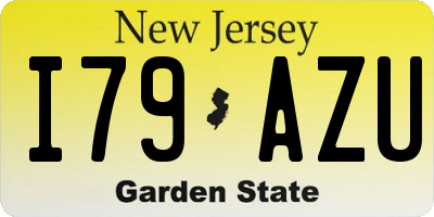 NJ license plate I79AZU