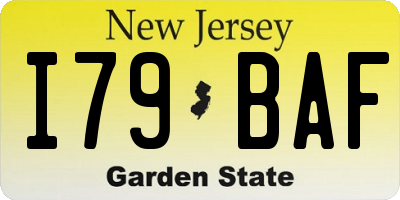 NJ license plate I79BAF