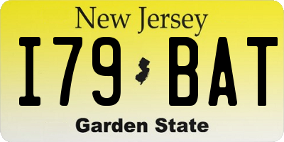 NJ license plate I79BAT