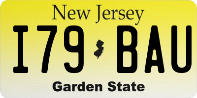 NJ license plate I79BAU
