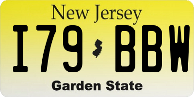 NJ license plate I79BBW