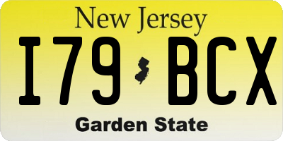 NJ license plate I79BCX