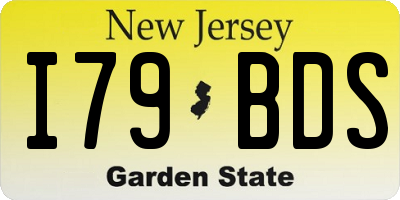 NJ license plate I79BDS