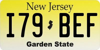NJ license plate I79BEF