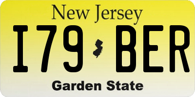 NJ license plate I79BER