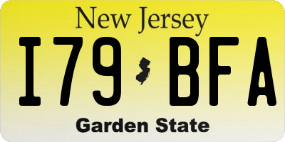 NJ license plate I79BFA