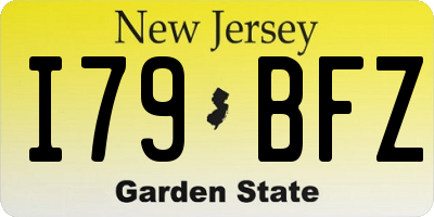 NJ license plate I79BFZ