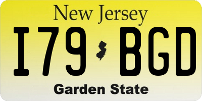 NJ license plate I79BGD