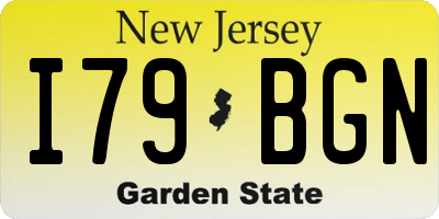 NJ license plate I79BGN