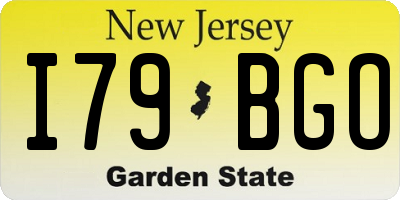 NJ license plate I79BGO