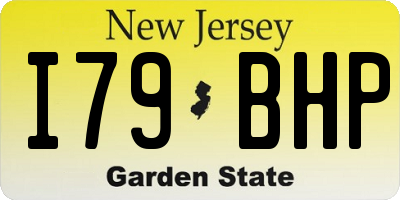 NJ license plate I79BHP