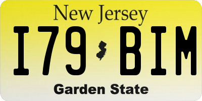 NJ license plate I79BIM