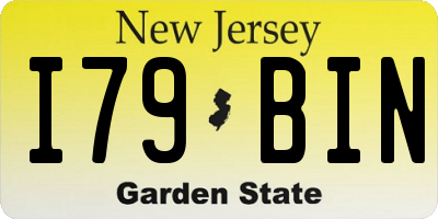 NJ license plate I79BIN