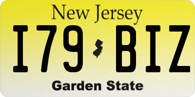 NJ license plate I79BIZ