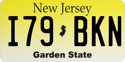 NJ license plate I79BKN
