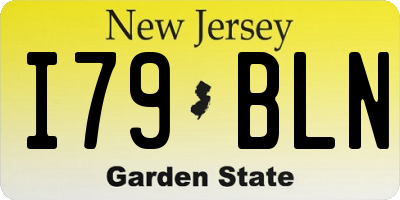 NJ license plate I79BLN