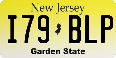NJ license plate I79BLP