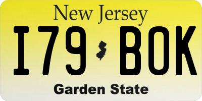NJ license plate I79BOK