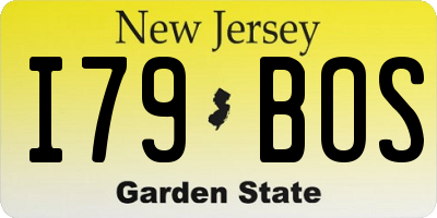 NJ license plate I79BOS