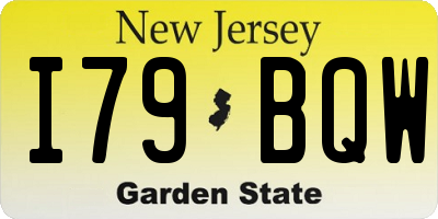 NJ license plate I79BQW