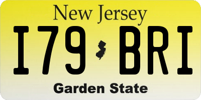 NJ license plate I79BRI