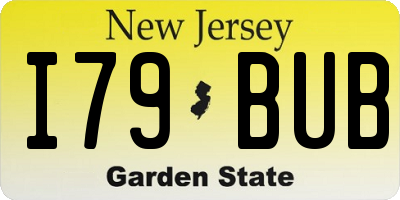 NJ license plate I79BUB