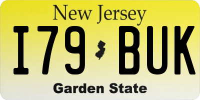 NJ license plate I79BUK