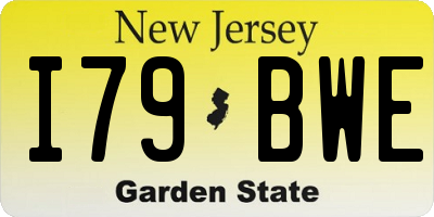 NJ license plate I79BWE