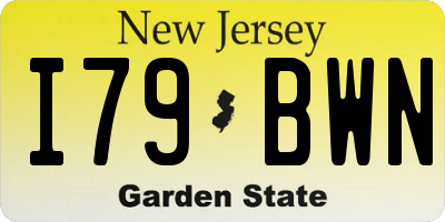 NJ license plate I79BWN